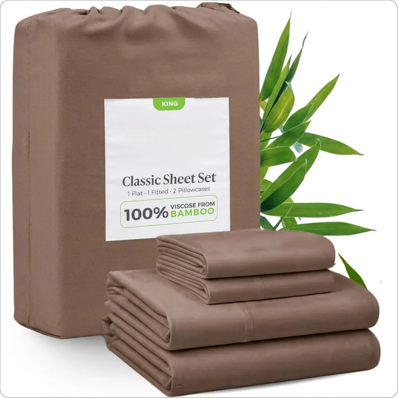 % Organic Viscose 4-Piece King Sheet Set – 18 Deep Pockets, Soft, Cooling &
% Organic Viscose 4-Piece King Sheet Set – 18 Deep Pockets, Soft, Cooling &