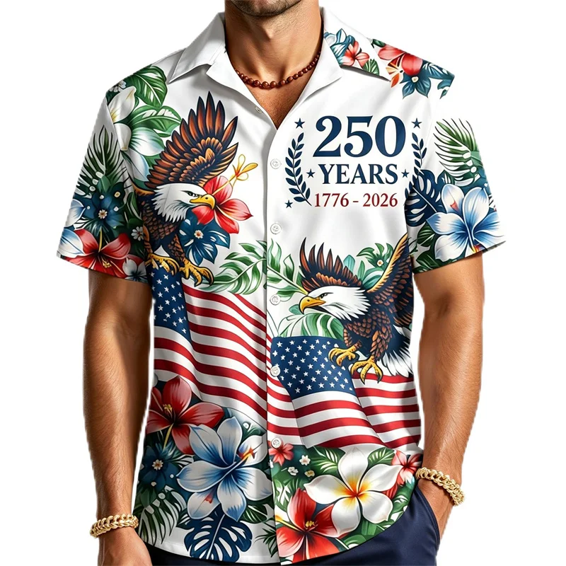 250th Of Independence Hawaii Style Retro Shirt For Men 3D Print Bald Eagle Pattern Single Breasted Oversized Summer Shirts 2026
250th Of Independence Hawaii Style Retro Shirt For Men 3D Print Bald Eagle Pattern Single Breasted Oversized Summer Shirts 2026