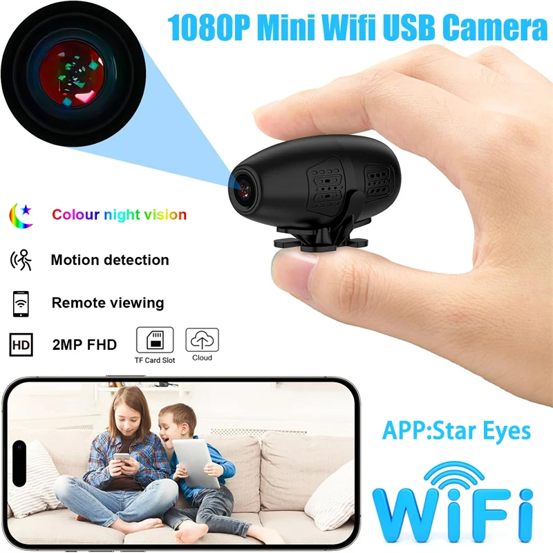 1080HD WiFi Mini Camera Full Color Night Vision Smart Security Cmaera with 2MP Motion Detection Surveillance Camera For Home
1080HD WiFi Mini Camera Full Color Night Vision Smart Security Cmaera with 2MP Motion Detection Surveillance Camera For Home
