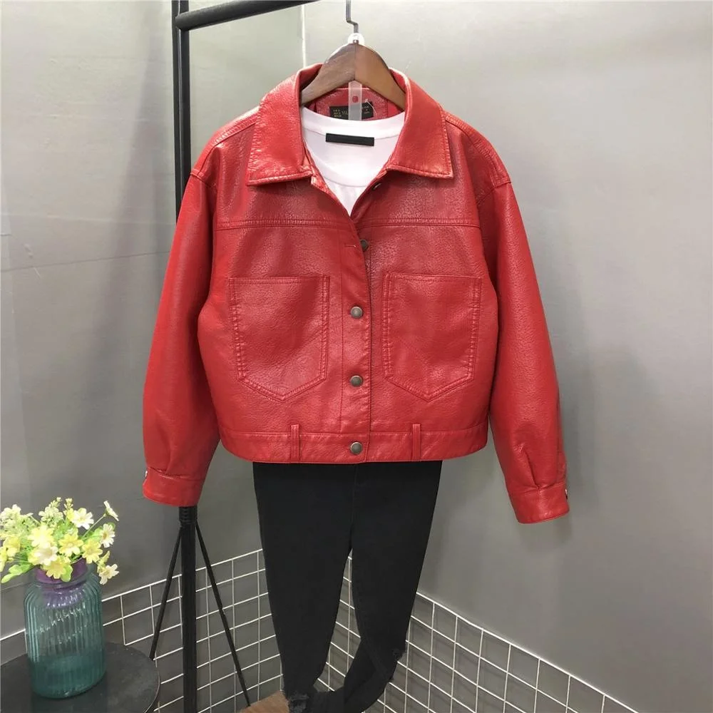 Lady Women Fashion Spring Autumn Black Slim Faux Leather Jackets Female PU Leather Coats Leather Motorcycle Jacket Outwear
Lady Women Fashion Spring Autumn Black Slim Faux Leather Jackets Female PU Leather Coats Leather Motorcycle Jacket Outwear