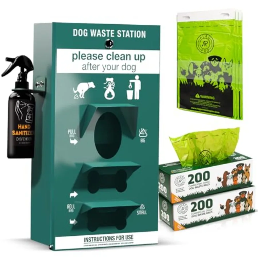 Outdoor Dog Waste Station Bag Dispenser with Hand Sanitizer Bottle for Backyard Park HOA's Black Stainless Steel 400 Roll 200 P
Outdoor Dog Waste Station Bag Dispenser with Hand Sanitizer Bottle for Backyard Park HOA's Black Stainless Steel 400 Roll 200 P