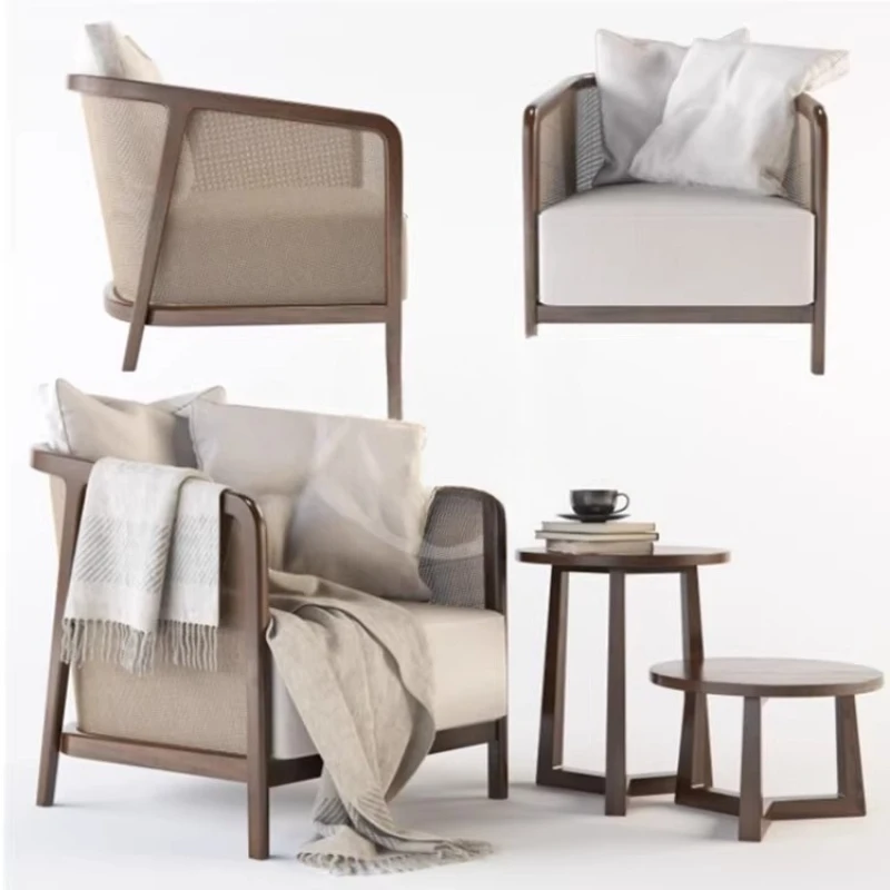 New Chinese Solid Wood Rattan Sofa Chair Post-modern Light Luxury Hotel Restaurant Club Leisure Chair
New Chinese Solid Wood Rattan Sofa Chair Post-modern Light Luxury Hotel Restaurant Club Leisure Chair