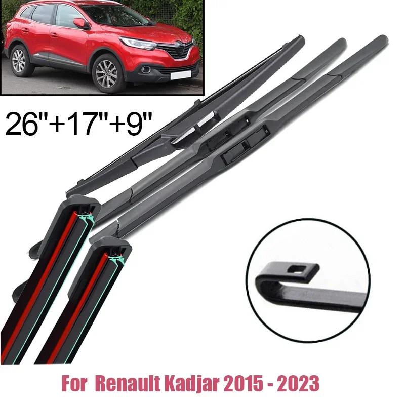 Wiper Front & Rear Wiper Blades Set For Renault Kadjar 2015 - 2023 Windshield Windscreen Window Car Rain Brush 26"17"9"
Wiper Front & Rear Wiper Blades Set For Renault Kadjar 2015 - 2023 Windshield Windscreen Window Car Rain Brush 26"17"9"