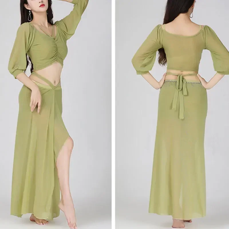 2PCS Women Oriental Belly Dance Lesson Wear Set Top Elegant Shirt Adult Practice Clothes Female Dancing Dancewear Performance
2PCS Women Oriental Belly Dance Lesson Wear Set Top Elegant Shirt Adult Practice Clothes Female Dancing Dancewear Performance