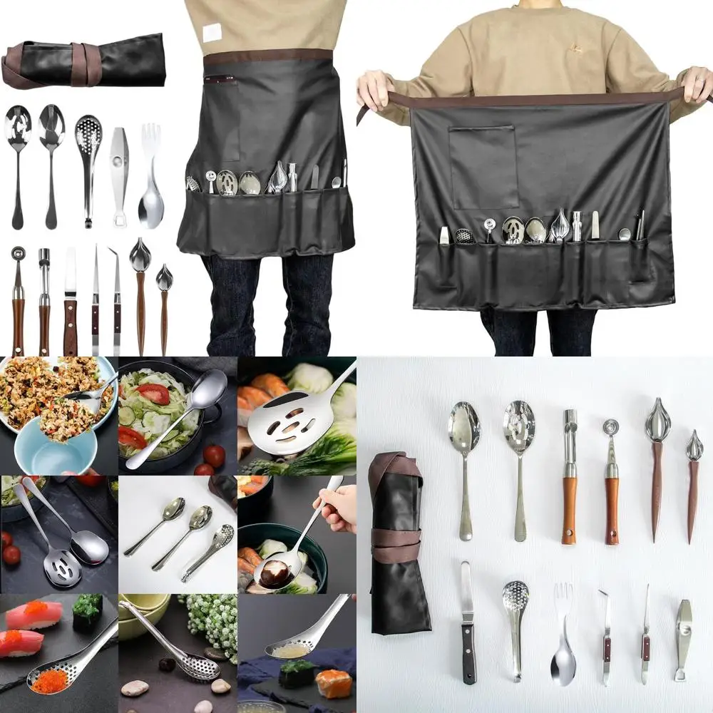 Professional Chef's 13-Piece Plating Kit with Apron, Stainless Steel Tools for Restaurant, Home, and Catering (Black)
Professional Chef's 13-Piece Plating Kit with Apron, Stainless Steel Tools for Restaurant, Home, and Catering (Black)