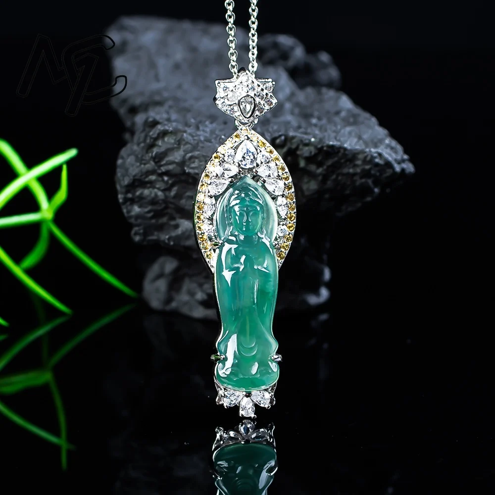 S925 Silver Real Natural Blue Water Jade Guanyin Dragon Brand Pendant Necklace Carved Charm Jadeite Jewelry Fashion Amulet Gifts
S925 Silver Real Natural Blue Water Jade Guanyin Dragon Brand Pendant Necklace Carved Charm Jadeite Jewelry Fashion Amulet Gifts