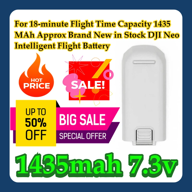 For 18-minute Flight Time Capacity 1435 MAh Approx Brand New in Stock DJI Neo Intelligent Flight Battery
For 18-minute Flight Time Capacity 1435 MAh Approx Brand New in Stock DJI Neo Intelligent Flight Battery