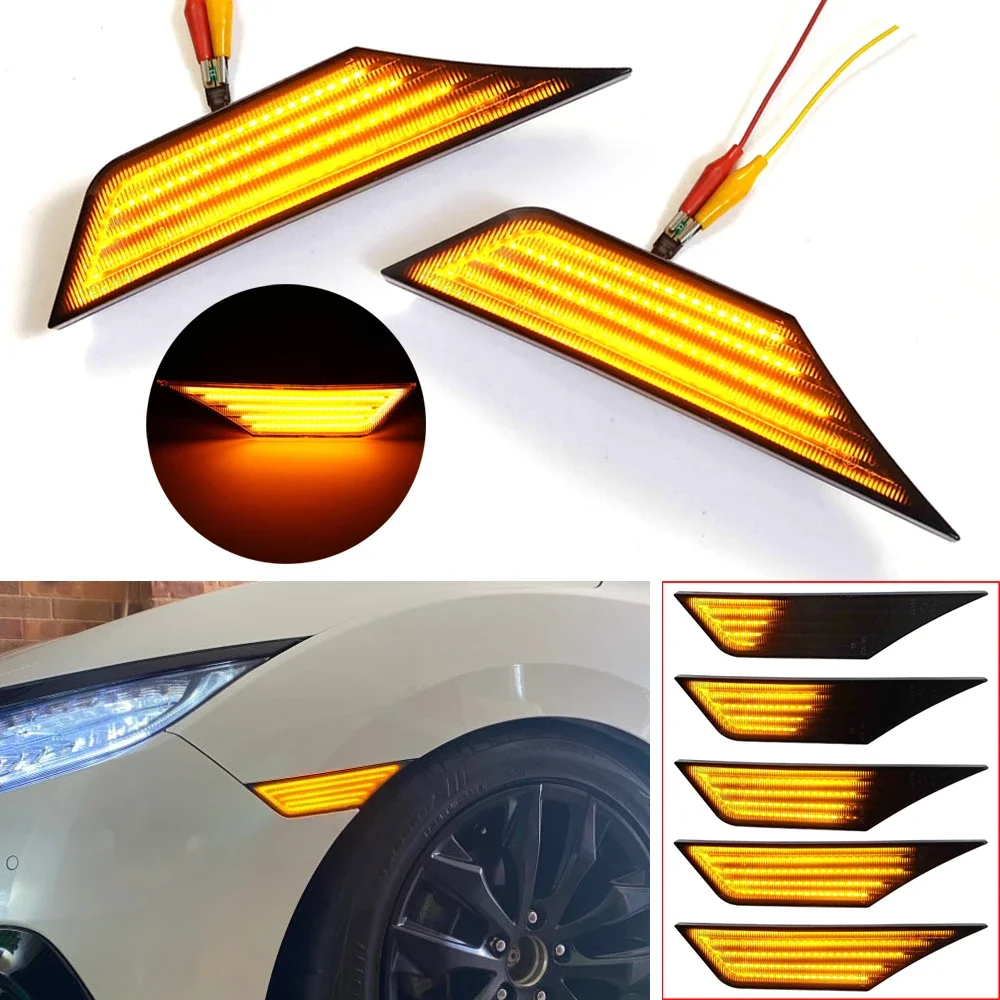 Динамические дымчатые светодиодные боковые габаритные фонари для Honda Civic 10-го поколения 2016 2017 2018, указатели поворота Canbus
Динамические дымчатые светодиодные боковые габаритные фонари для Honda Civic 10-го поколения 2016 2017 2018, указатели поворота Canbus