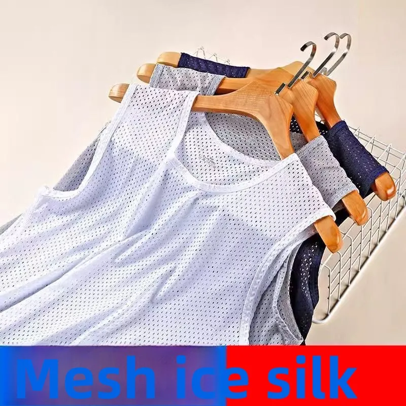 Men's Ice Silk Hollow Wide oulder Me Qui Dry Vest Sports Fitn Wear Outdoor Breathable Base irt round Ne Sweat Vest 
Men's Ice Silk Hollow Wide oulder Me Qui Dry Vest Sports Fitn Wear Outdoor Breathable Base irt round Ne Sweat Vest