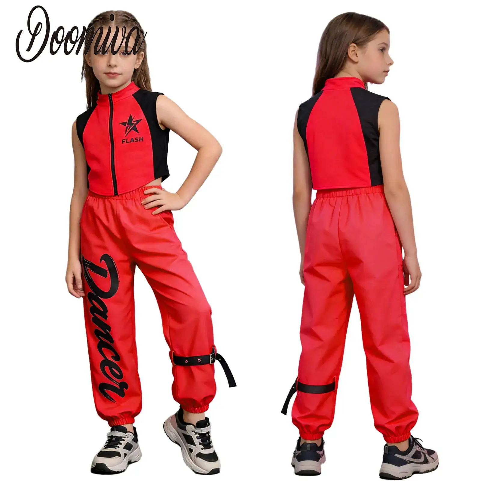 Детские костюмы для джазовых и хип-хоп танцев для девочек, современный наряд для уличных танцев, укороченный топ без рукавов на молнии с брюками с буквенным принтом
Детские костюмы для джазовых и хип-хоп танцев для девочек, современный наряд для уличных танцев, укороченный топ без рукавов на молнии с брюками с буквенным принтом