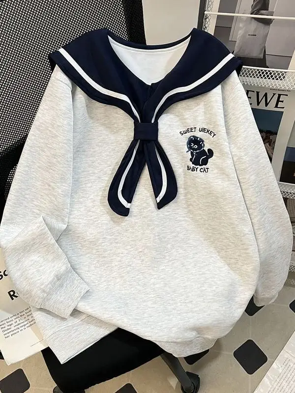 Женский свитшот больших размеров с вышивкой собаки, темно-синий, модная версия, весна-осень, в студенческом стиле, омолаживающий эффект
Женский свитшот больших размеров с вышивкой собаки, темно-синий, модная версия, весна-осень, в студенческом стиле, омолаживающий эффект