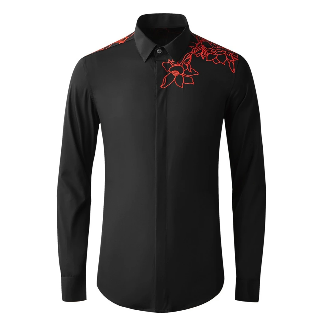 Autumn Winter Floral Embroidered Shirt for Men Cotton Long Sleeve Business Dress Shirts Men Casual Banquet Party Social Blouse
Autumn Winter Floral Embroidered Shirt for Men Cotton Long Sleeve Business Dress Shirts Men Casual Banquet Party Social Blouse