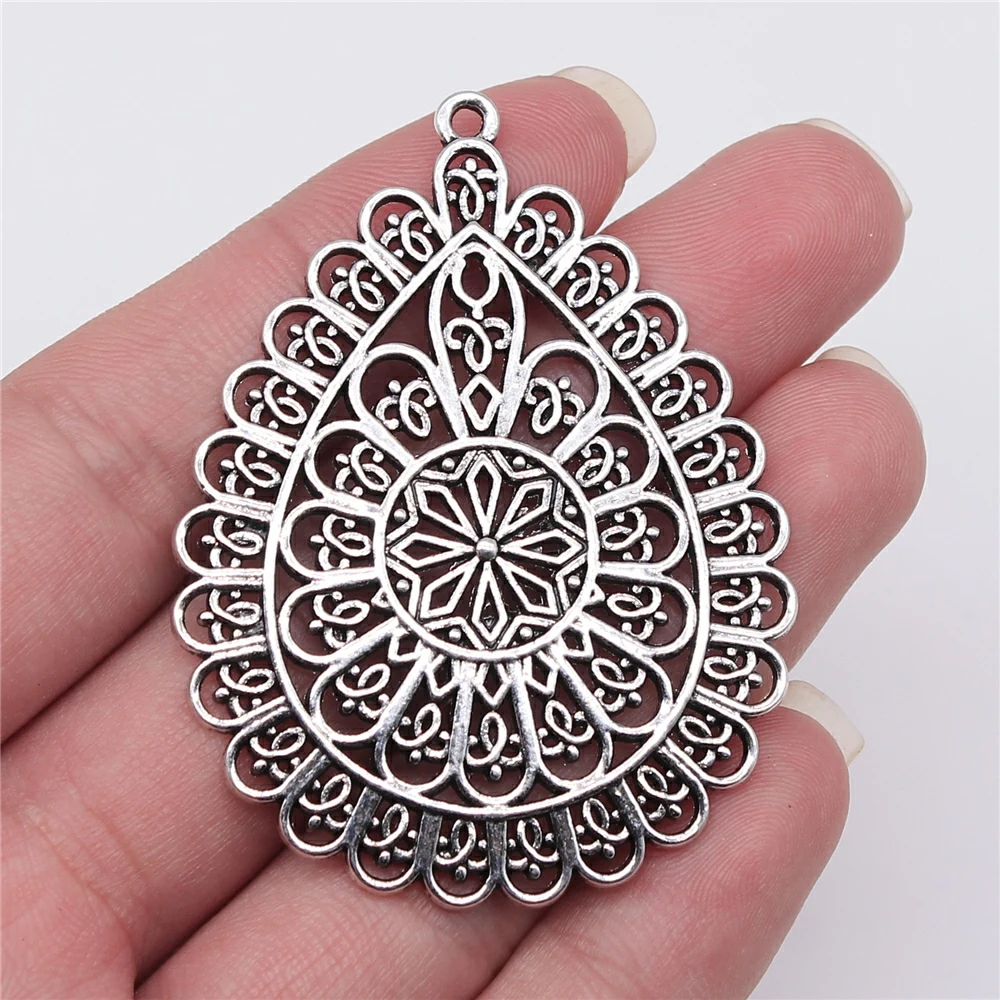 10pcs 59x44mm Antique Silver Color Hollow Flower-Shaped Water Drop Charms For Jewelry Making
10pcs 59x44mm Antique Silver Color Hollow Flower-Shaped Water Drop Charms For Jewelry Making
