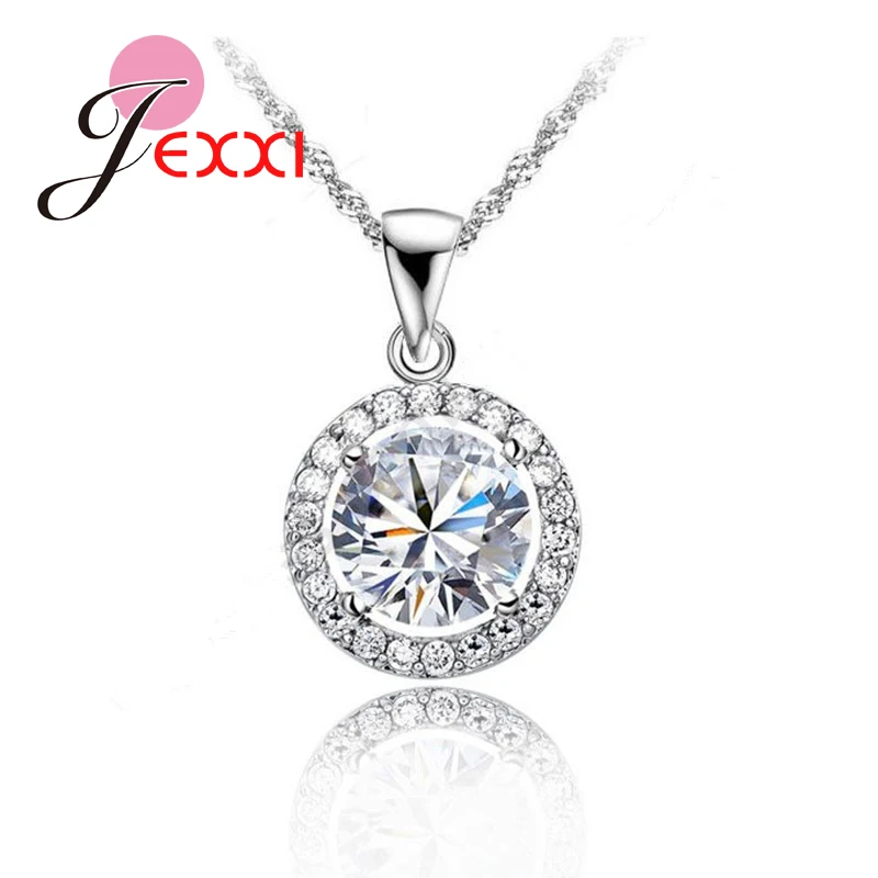 925 Sterling Silver Fashion Wedding Engagement Jewelry Top Quality Shiny Round CZ Zircon Crystal Pendant Necklace For Women
925 Sterling Silver Fashion Wedding Engagement Jewelry Top Quality Shiny Round CZ Zircon Crystal Pendant Necklace For Women