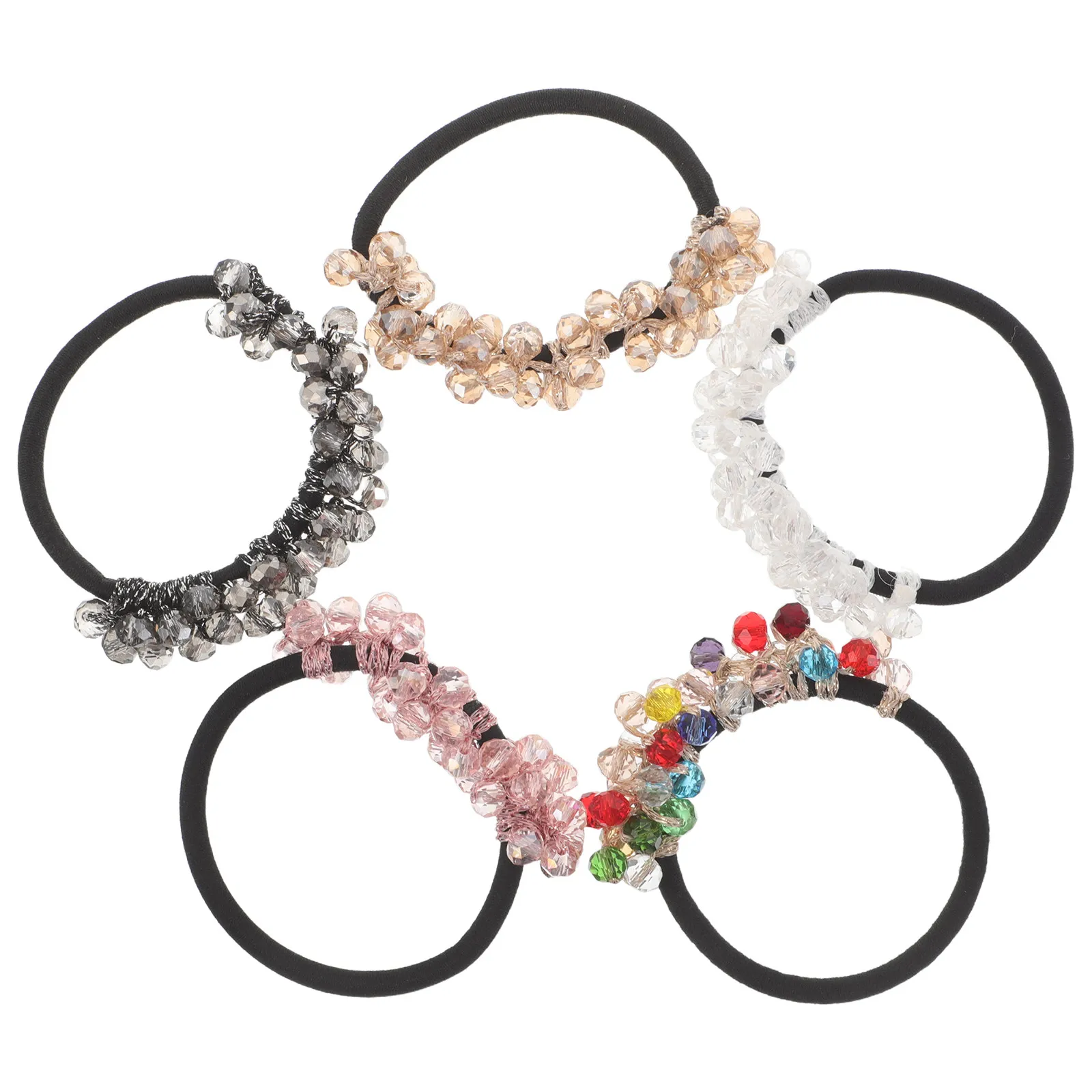 5Pcs Crystal Elastic Hair Bands for Women Ponytail Holder Hair Ties Set Handmade Braiding Cords Sparkly Rhinestone Scrunchies
5Pcs Crystal Elastic Hair Bands for Women Ponytail Holder Hair Ties Set Handmade Braiding Cords Sparkly Rhinestone Scrunchies