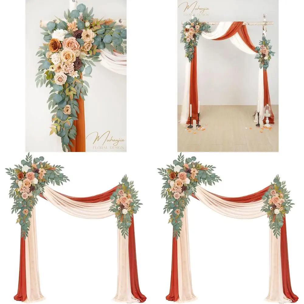 Набор из 4 искусственных арок с 2 декоративными нижними арками, драпировкой и розами для оформления свадебного церемониального фона на открытом воздухе
Набор из 4 искусственных арок с 2 декоративными нижними арками, драпировкой и розами для оформления свадебного церемониального фона на открытом воздухе