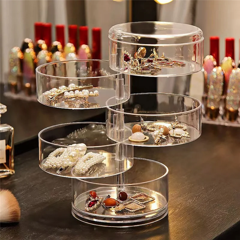 Five-Layer 360 Degree Rotating Jewelry Storage Box For Ear Studs Necklaces Bracelets Headbands
Five-Layer 360 Degree Rotating Jewelry Storage Box For Ear Studs Necklaces Bracelets Headbands
