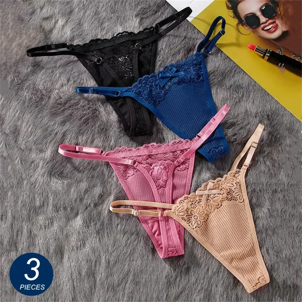 Нижнее белье для девушек и женщин, пикантные трусики-стринги с кружевной талией, мягкое дышащее нижнее белье с регулируемой посадкой, 3 дюйма 
Нижнее белье для девушек и женщин, пикантные трусики-стринги с кружевной талией, мягкое дышащее нижнее белье с регулируемой посадкой, 3 дюйма