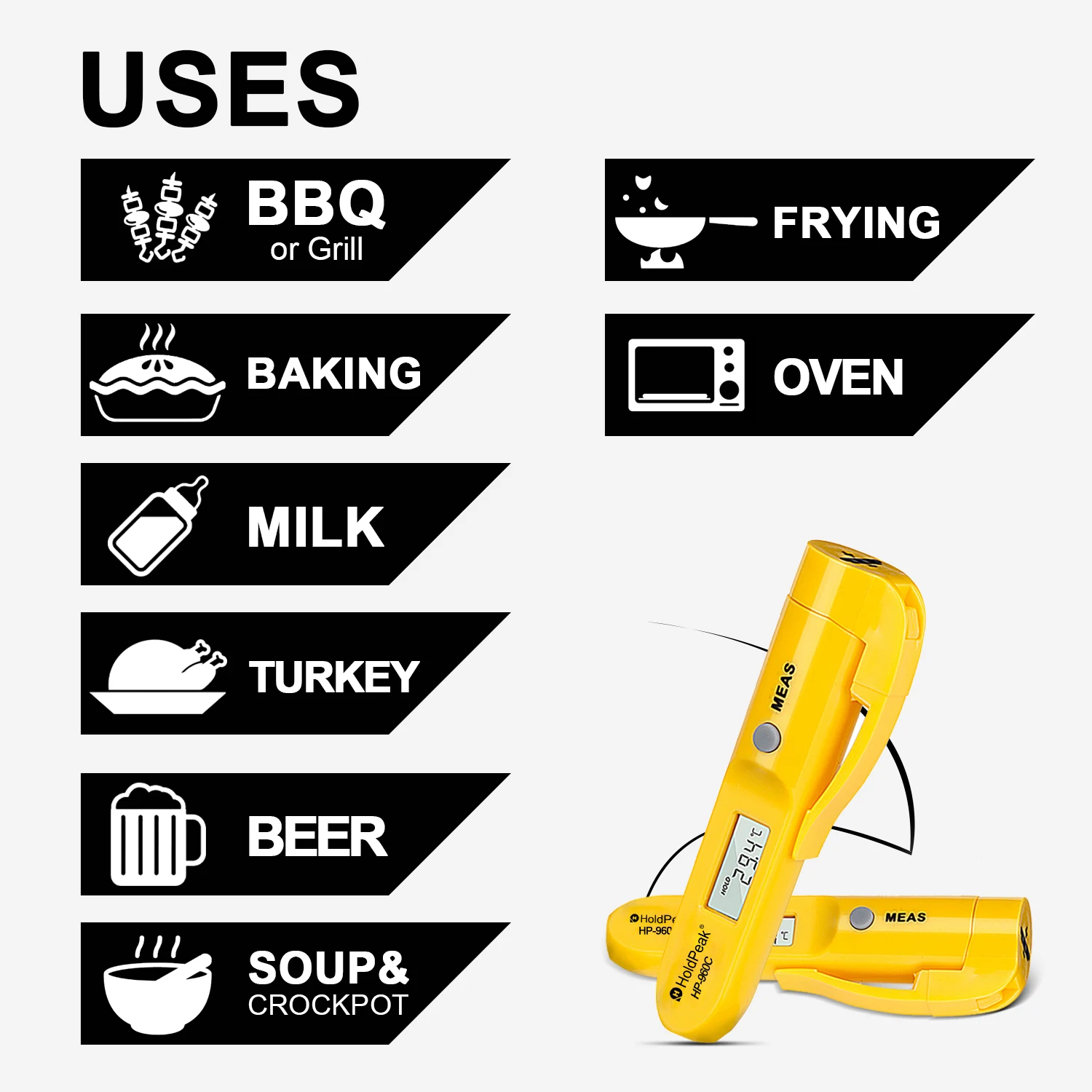 Digital Infrared Thermometer -30℃~275℃ Pocket Size Temp Gun with Data Hold for HVAC Kitchen Industrial,Cooking HP-960C
Digital Infrared Thermometer -30℃~275℃ Pocket Size Temp Gun with Data Hold for HVAC Kitchen Industrial,Cooking HP-960C