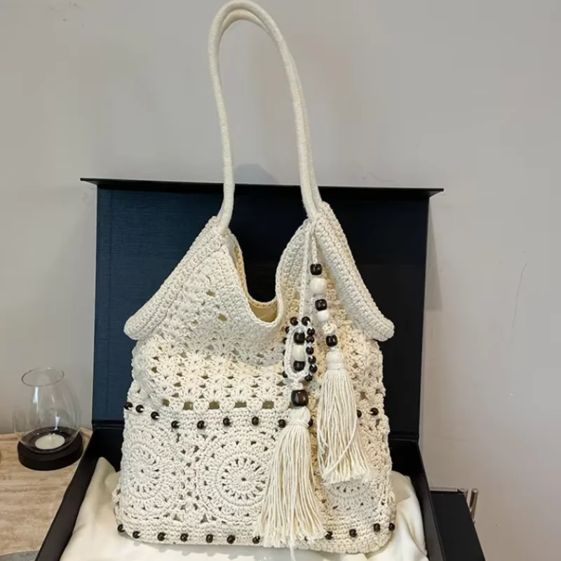 Hollow Crochet Women Bags Bohemian Large Capacity Handbags Korean Popular Bag New Tassel Cotton Shopping Bag Shoulder Bag Women
Hollow Crochet Women Bags Bohemian Large Capacity Handbags Korean Popular Bag New Tassel Cotton Shopping Bag Shoulder Bag Women