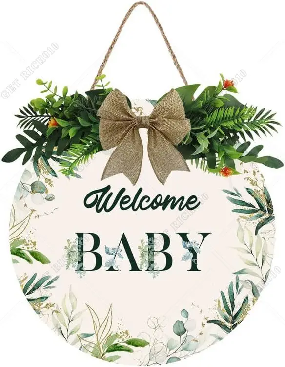 Welcome Baby Sign Front Door Round Rustic Wood Sign Hanging Porch Outdoor Home Christmas Baby Shower Porch Wall Doors
Welcome Baby Sign Front Door Round Rustic Wood Sign Hanging Porch Outdoor Home Christmas Baby Shower Porch Wall Doors