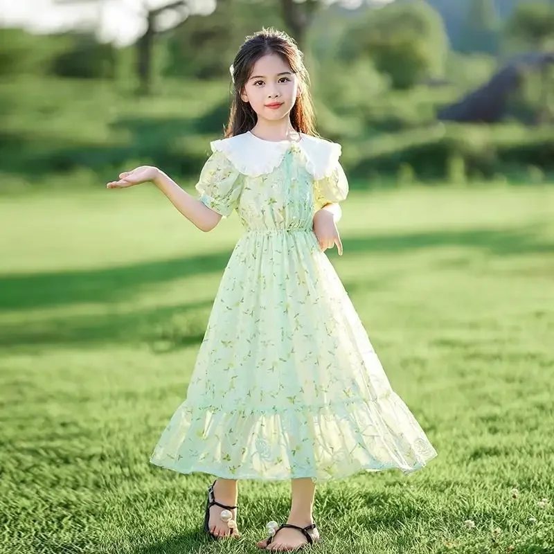 New Girls Dress Summer Dress Korean Version Stylish Children's Floral Dress Super Fairy Little Girl Princess Dresses 8-12 Year
New Girls Dress Summer Dress Korean Version Stylish Children's Floral Dress Super Fairy Little Girl Princess Dresses 8-12 Year