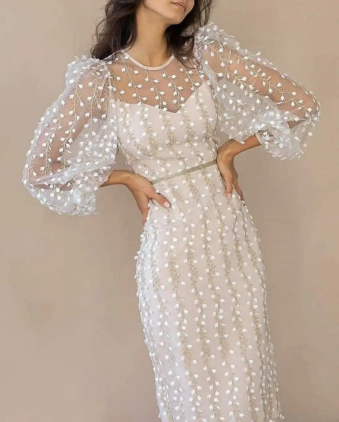 Spring Fashion Ladies Temperament Embroidery Semi-Sheer Solid Casual Round Neck Long Sleeved Daily Long Dress
Spring Fashion Ladies Temperament Embroidery Semi-Sheer Solid Casual Round Neck Long Sleeved Daily Long Dress
