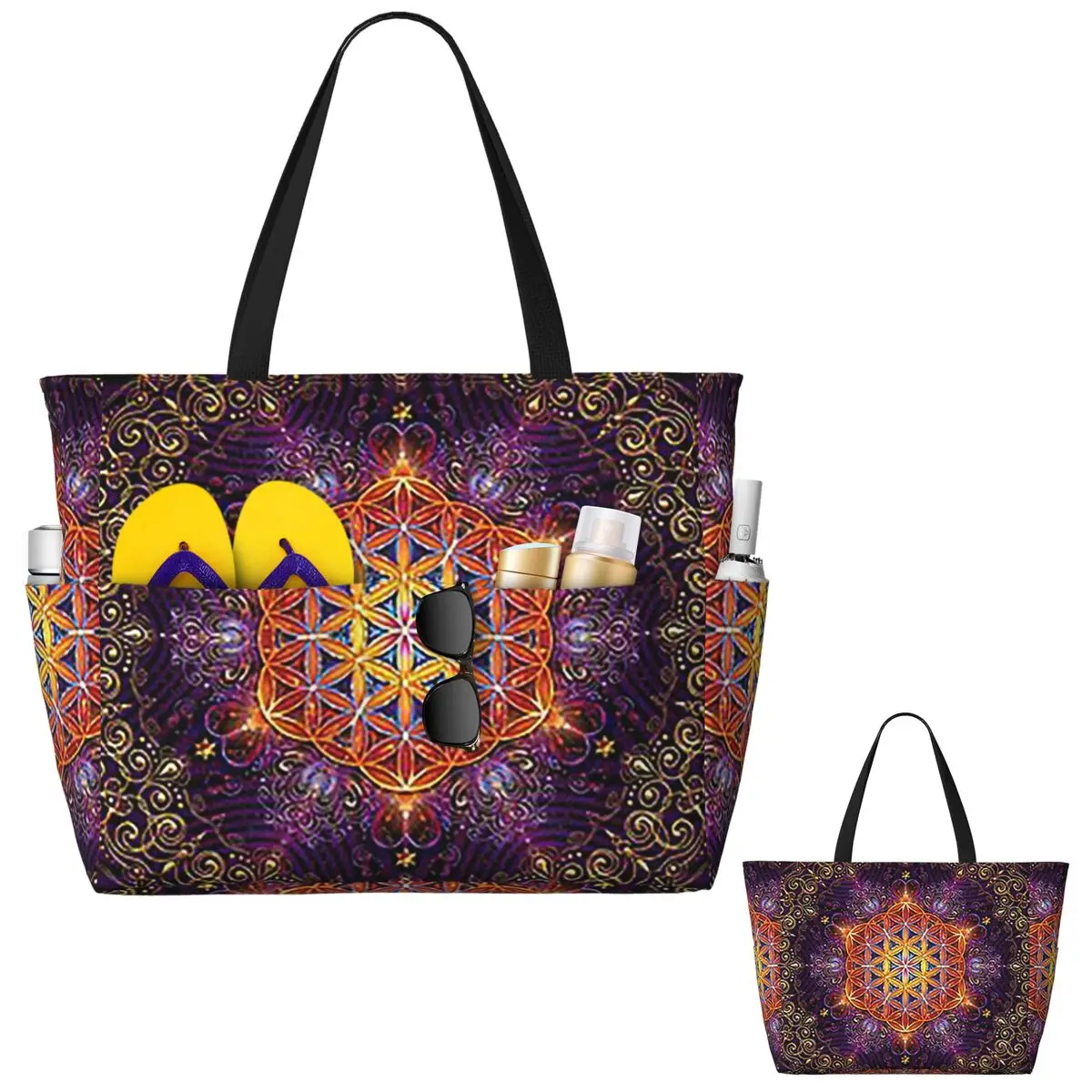Flower Of Life Golden Lace Mandala Beach Tote Bag Sport Gym Yoga Duffle Large Tote Bag Women Travel Bag Fitness bag
Flower Of Life Golden Lace Mandala Beach Tote Bag Sport Gym Yoga Duffle Large Tote Bag Women Travel Bag Fitness bag