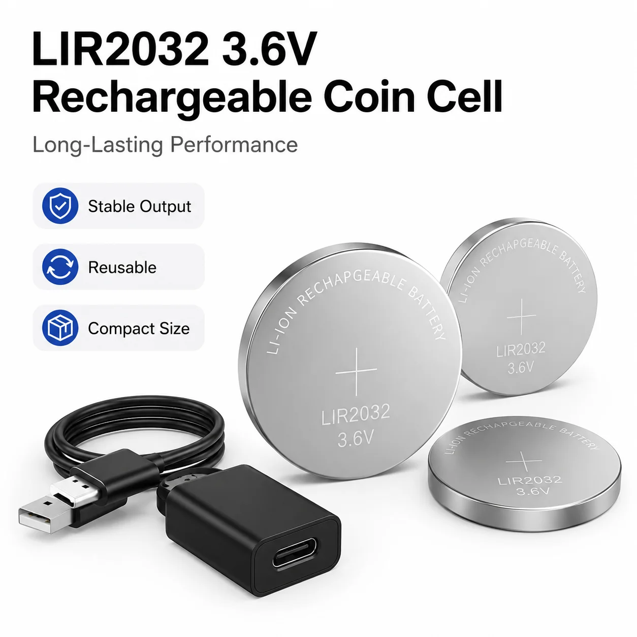Rechargeable LIR2032 LIR2032H LIR1632 LIR2025 LIR2016 Lithium Button Coin Battery Long Lasting With Charger Kit Multi Size Batte
Rechargeable LIR2032 LIR2032H LIR1632 LIR2025 LIR2016 Lithium Button Coin Battery Long Lasting With Charger Kit Multi Size Batte