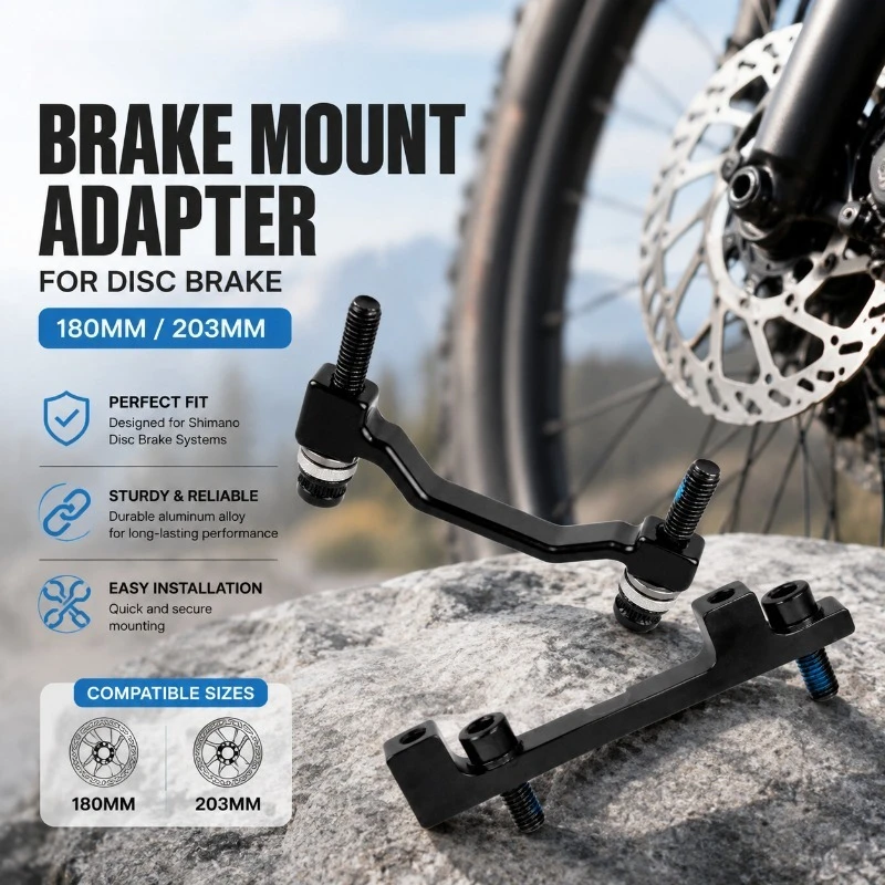 Brake Disc Adapter Bracket Fit 180mm 203mm Rotor Hydraulic Oil Disc Brake Sturdy Mounting Holder for Mountain Cycling Vehicle
Brake Disc Adapter Bracket Fit 180mm 203mm Rotor Hydraulic Oil Disc Brake Sturdy Mounting Holder for Mountain Cycling Vehicle