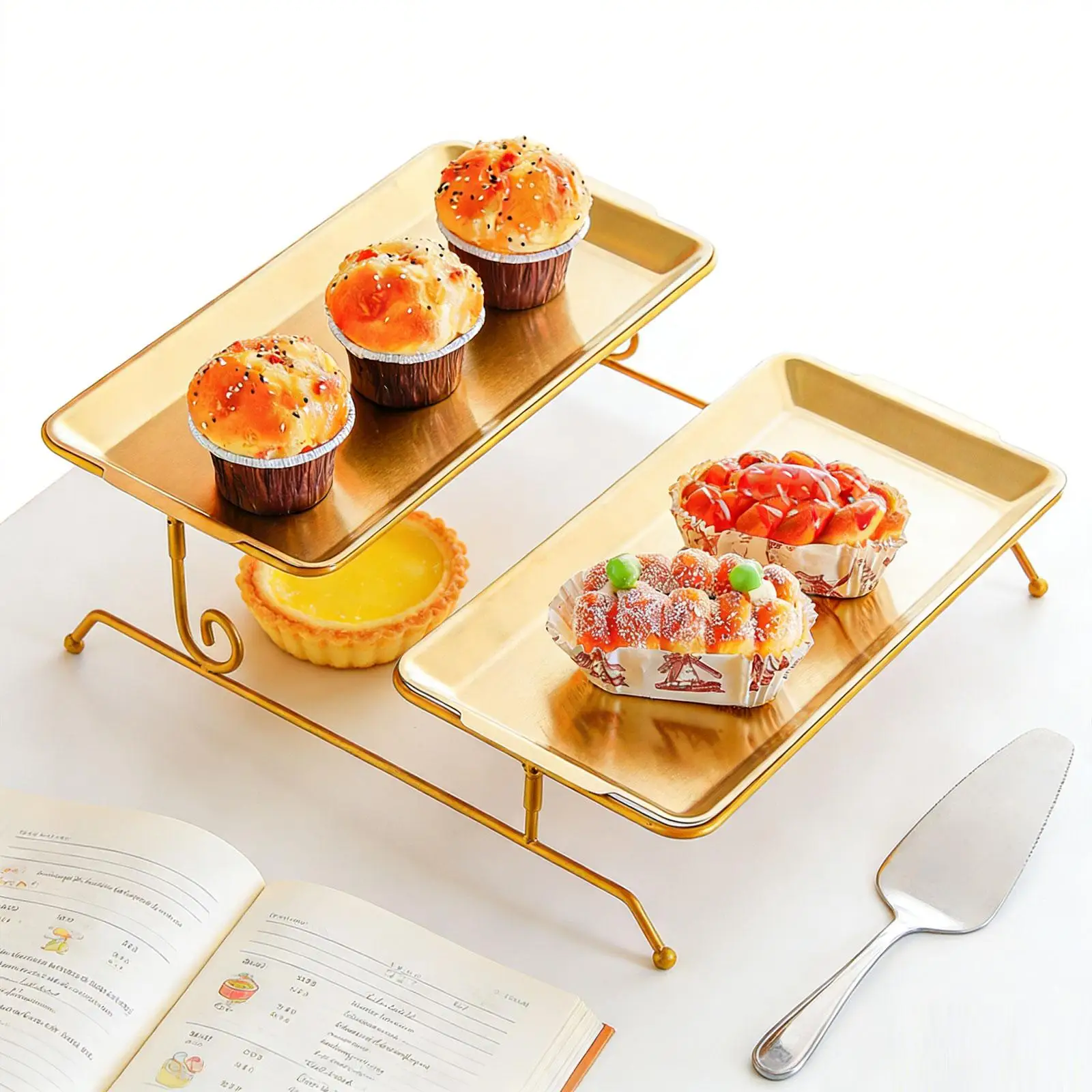 Nordic Farmhouse Cupcake Stand Gold Accent Serving Tray Multipurpose Dessert Holder for Dining Countertop
Nordic Farmhouse Cupcake Stand Gold Accent Serving Tray Multipurpose Dessert Holder for Dining Countertop