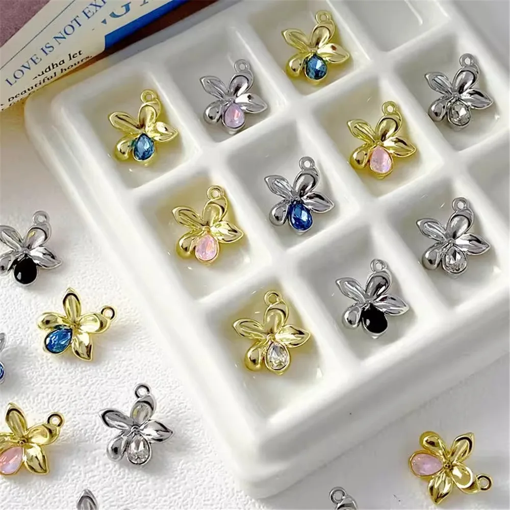 Diamond-encrusted Three-dimensional Flower Pendant, Sweet Girl Earrings, Pendant Bracelet, DIY Handmade Accessory 
Diamond-encrusted Three-dimensional Flower Pendant, Sweet Girl Earrings, Pendant Bracelet, DIY Handmade Accessory