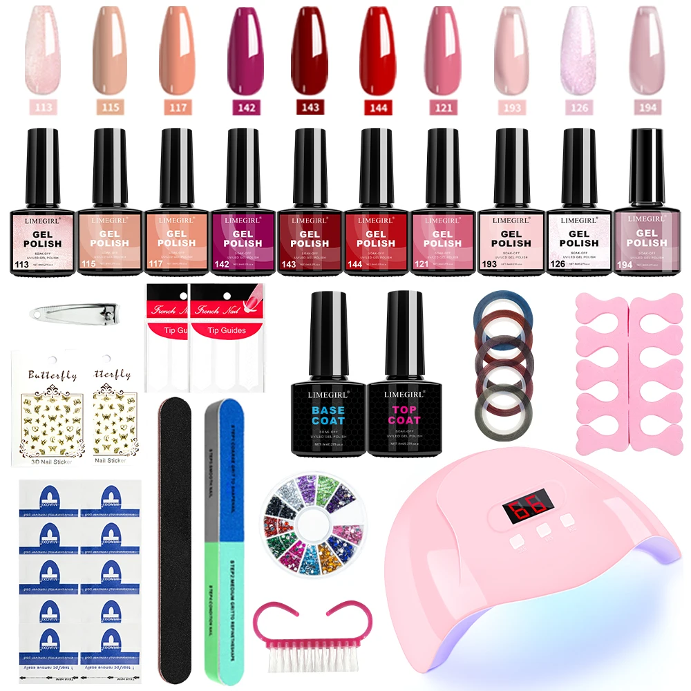 Limegirl Gel Nail Polish 33 Pcs Kit with 10 Popular Colors Gel Polish Nail UV Lamp Kit with Manicure Tools Gifts for Women Girls
Limegirl Gel Nail Polish 33 Pcs Kit with 10 Popular Colors Gel Polish Nail UV Lamp Kit with Manicure Tools Gifts for Women Girls