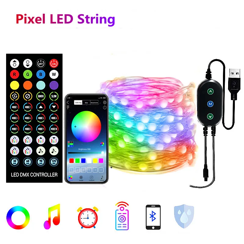 USB SK6812 светодиодная Рождественская гирлянда для спальни WS2812B RGB Светодиодная лампа Bluetooth Музыка полноцветная индивидуально Адресуемая 5 В
USB SK6812 светодиодная Рождественская гирлянда для спальни WS2812B RGB Светодиодная лампа Bluetooth Музыка полноцветная индивидуально Адресуемая 5 В