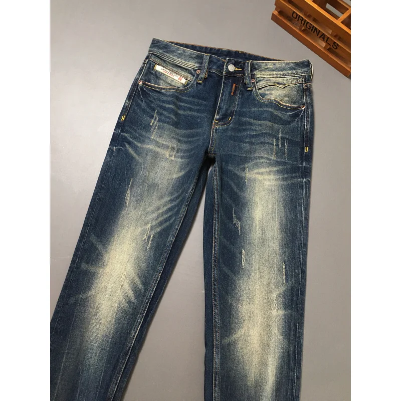 Мужские синие джинсы в стиле ретро, новинка 2025, облегающие, маленькие, прямые, повседневные, универсальные, модные, брендовые, ностальгические, сокрапанные брюки
Мужские синие джинсы в стиле ретро, новинка 2025, облегающие, маленькие, прямые, повседневные, универсальные, модные, брендовые, ностальгические, сокрапанные брюки