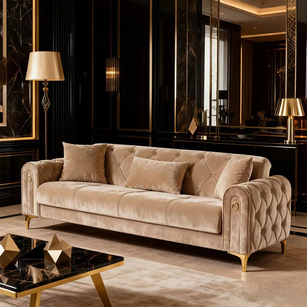 # Sets Modern Three Seat Sectional Luxury Sofa Velvet Fabric Chesterfield Couch Living Room Sofa Furniture
# Sets Modern Three Seat Sectional Luxury Sofa Velvet Fabric Chesterfield Couch Living Room Sofa Furniture