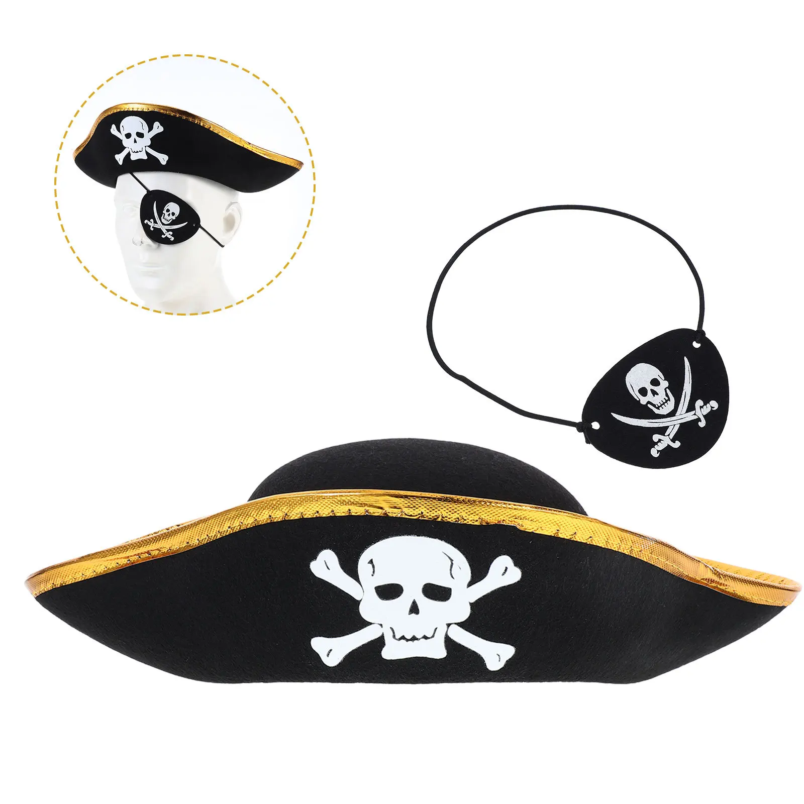 2Pcs Pirate Eye Patch Set with Skull Hat for Halloween Costume Dress Up Adult Party Accessories Comfortable Secure Fit
2Pcs Pirate Eye Patch Set with Skull Hat for Halloween Costume Dress Up Adult Party Accessories Comfortable Secure Fit