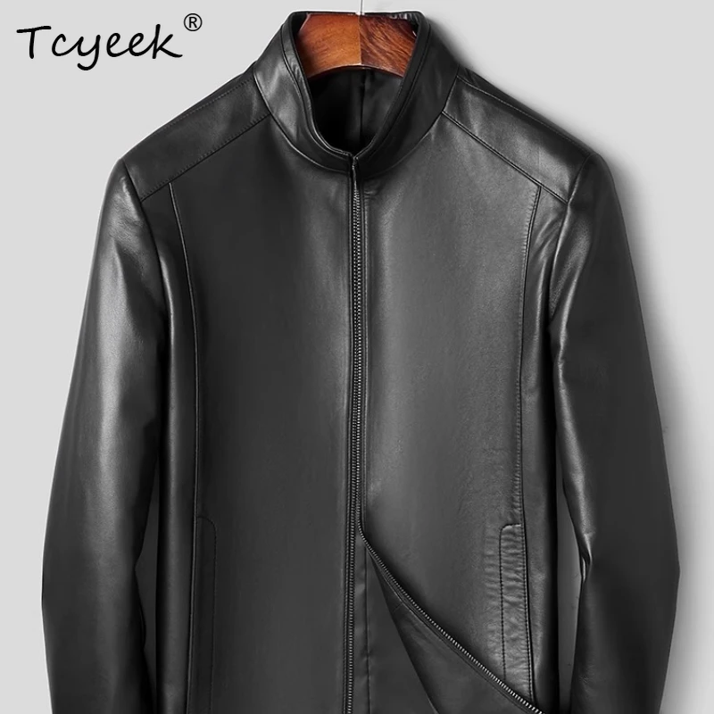Tcyeek Sheepskin Men's Sheepskin Short Jacket Motorcycle Stand Collar Youth Fashion Slim Fit Thin Leather Jacket Single Jacket
Tcyeek Sheepskin Men's Sheepskin Short Jacket Motorcycle Stand Collar Youth Fashion Slim Fit Thin Leather Jacket Single Jacket