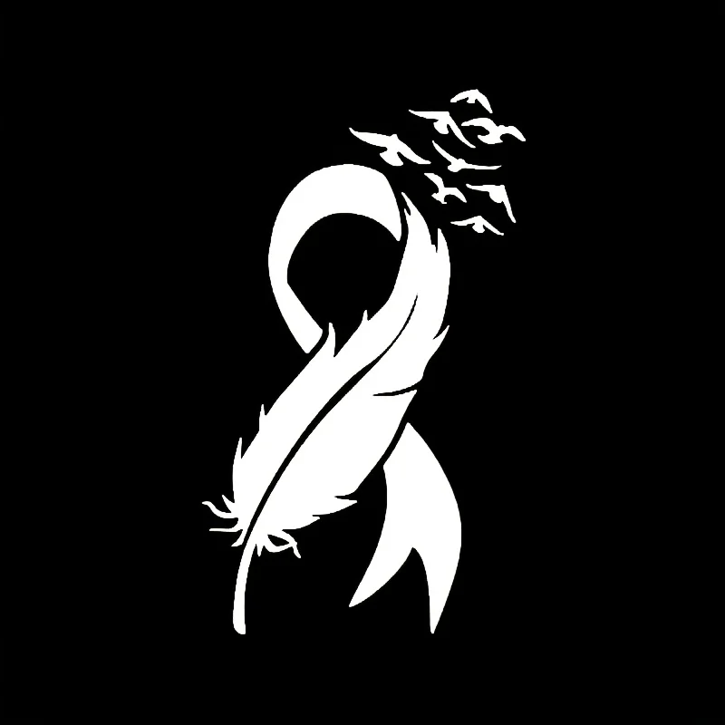 Bohemian Black Feather Awareness Ribbon Vinyl Decal, Infinity Loop With Birds Waterproof Sticker for Car Laptop Truck Wall Decor
Bohemian Black Feather Awareness Ribbon Vinyl Decal, Infinity Loop With Birds Waterproof Sticker for Car Laptop Truck Wall Decor