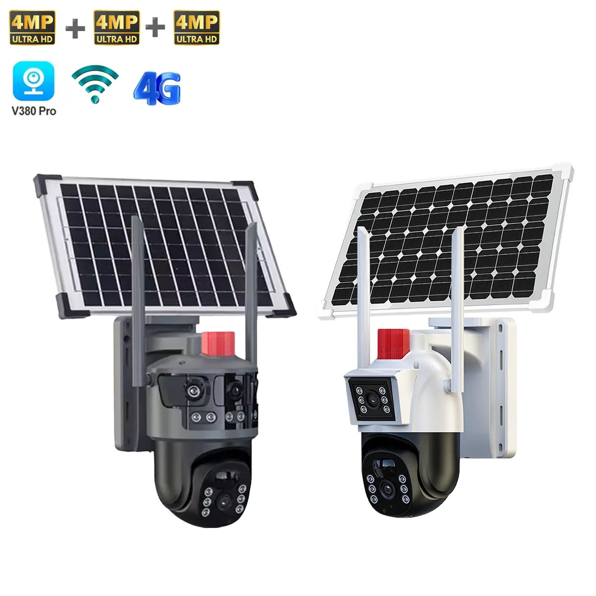 V380pro Wireless Solar Powered Security Camera V380 3MP 4G Wifi 3 Screens Outdoor Camera
V380pro Wireless Solar Powered Security Camera V380 3MP 4G Wifi 3 Screens Outdoor Camera