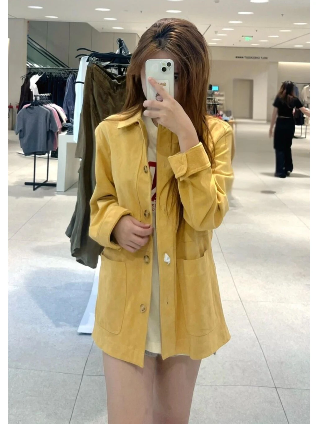 Early Autumn Yellow Collar Loose Suede Jaet Women's Workwear Sle Outerwear Windproof Long Sve Pure Color Straight Hem
Early Autumn Yellow Collar Loose Suede Jaet Women's Workwear Sle Outerwear Windproof Long Sve Pure Color Straight Hem