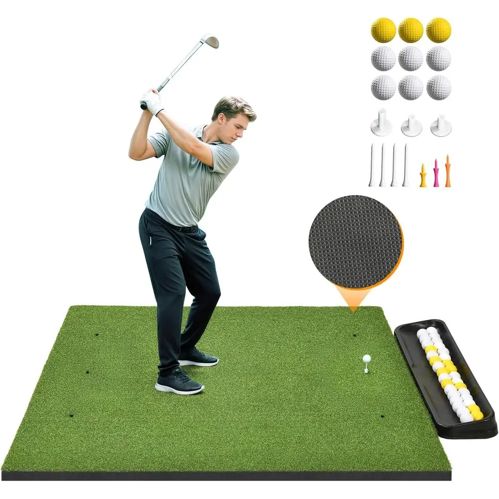 Thickened 21-36mm Artificial Golf Mat for Indoor/Outdoor Practice with 9 PU Balls, 3 Rubber Tees, 7 Tees
Thickened 21-36mm Artificial Golf Mat for Indoor/Outdoor Practice with 9 PU Balls, 3 Rubber Tees, 7 Tees