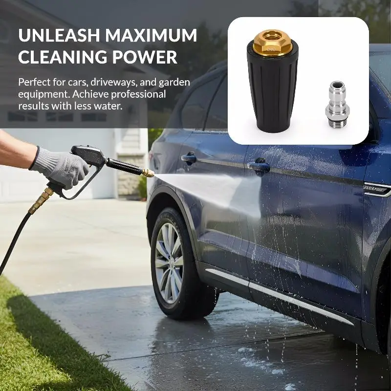 1 4 Inch Quick Connect Turbo Nozzle High Pressure Washer 360 Degree Rotating for Car Patio Cleaning
1 4 Inch Quick Connect Turbo Nozzle High Pressure Washer 360 Degree Rotating for Car Patio Cleaning