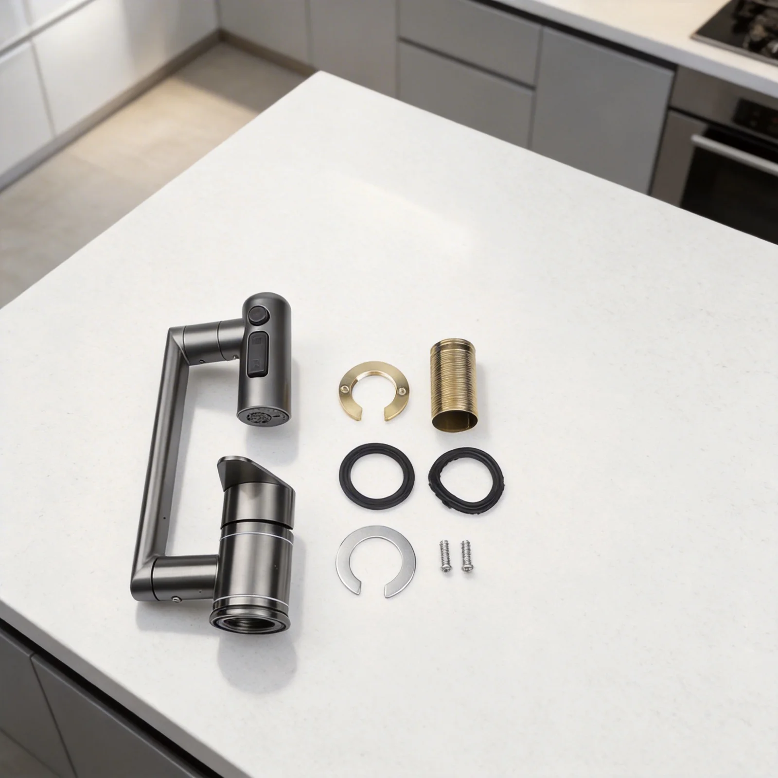 Кухонный смеситель с 3 режимами подачи воды, поворотный на 360°, из нержавеющей стали 304, со складным изливом, простая установка
Кухонный смеситель с 3 режимами подачи воды, поворотный на 360°, из нержавеющей стали 304, со складным изливом, простая установка