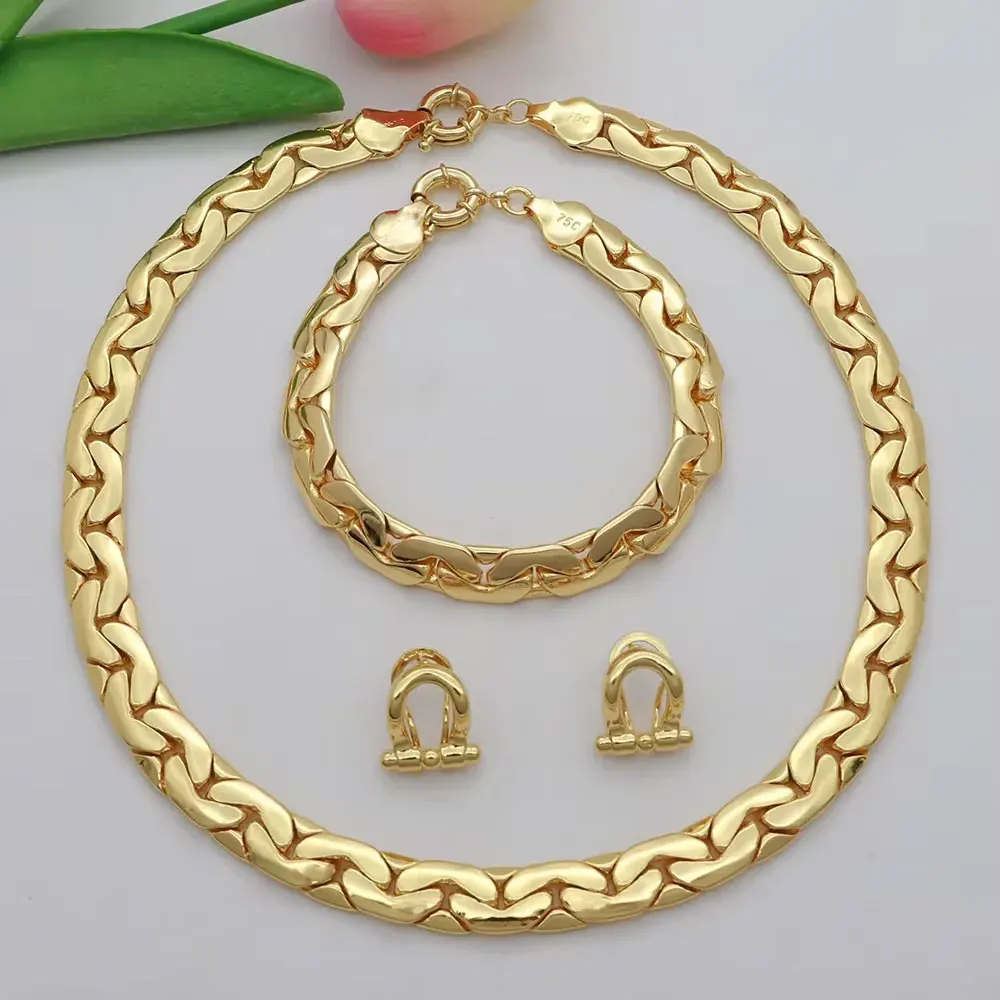 Brazilian 18K Gold Plated Jewelry Set Africa High Quality Gold Color Necklace Bracelet Earrings Suitable For Daily Wear Banquet
Brazilian 18K Gold Plated Jewelry Set Africa High Quality Gold Color Necklace Bracelet Earrings Suitable For Daily Wear Banquet