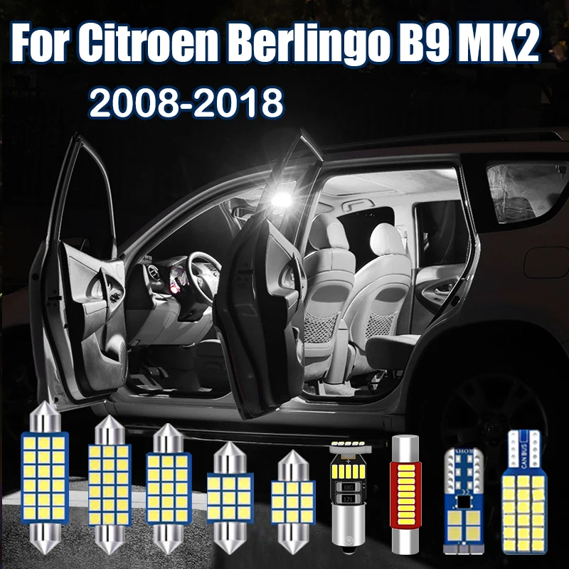 For Citroen Berlingo B9 MK2 II 2008 2009 2010 2011 2012 2013 2014 2015 2016 2017 2018 Car LED Bulbs Interior Lights Accessories
For Citroen Berlingo B9 MK2 II 2008 2009 2010 2011 2012 2013 2014 2015 2016 2017 2018 Car LED Bulbs Interior Lights Accessories