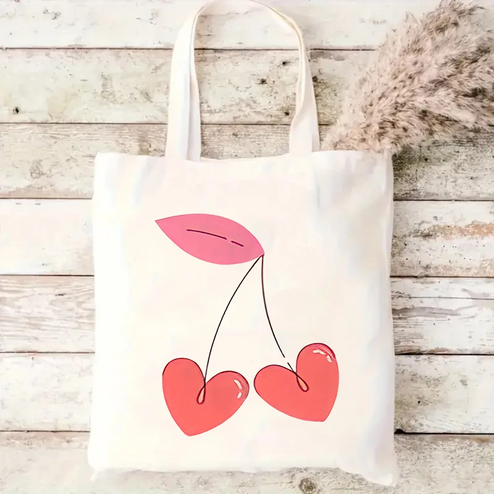 Heart Shaped Cherry Canvas Tote Bag Cute Daily Shoulder Bag
Heart Shaped Cherry Canvas Tote Bag Cute Daily Shoulder Bag