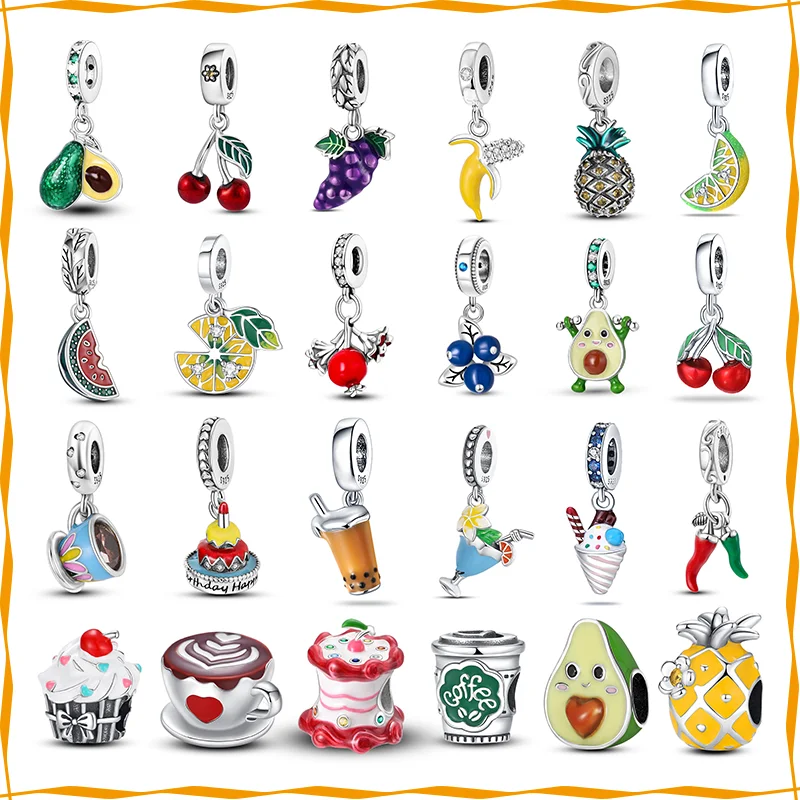 925 Original Bracelet Fashion Avocado Cherry Watermelon Pineapple Fruit Charm Beads Suitable for Pandora DIY Fine Jewelry Gift
925 Original Bracelet Fashion Avocado Cherry Watermelon Pineapple Fruit Charm Beads Suitable for Pandora DIY Fine Jewelry Gift