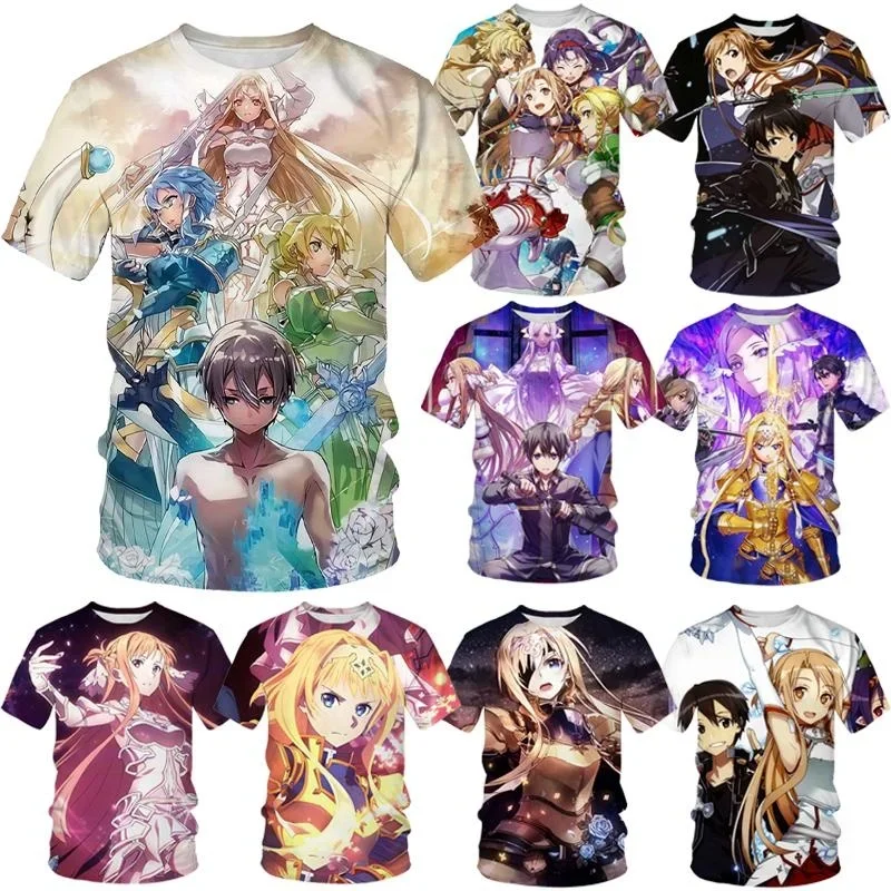 Hot Selling Fashion Casual Tops Round Neck Short Sleeves Japanese Anime SAO 3D Printing T-Shirts
Hot Selling Fashion Casual Tops Round Neck Short Sleeves Japanese Anime SAO 3D Printing T-Shirts