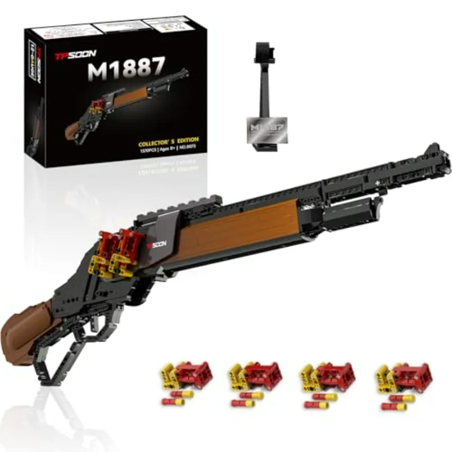 Building Block Gun Sets, M1887 1:1 DIY Shootable Shotgun Model Toys for Adult Teen Boys, Birthday Gift for Men Age 8+, Army Fan
Building Block Gun Sets, M1887 1:1 DIY Shootable Shotgun Model Toys for Adult Teen Boys, Birthday Gift for Men Age 8+, Army Fan